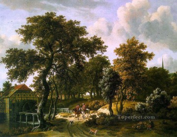 The Travelers landscape Meindert Hobbema Oil Paintings